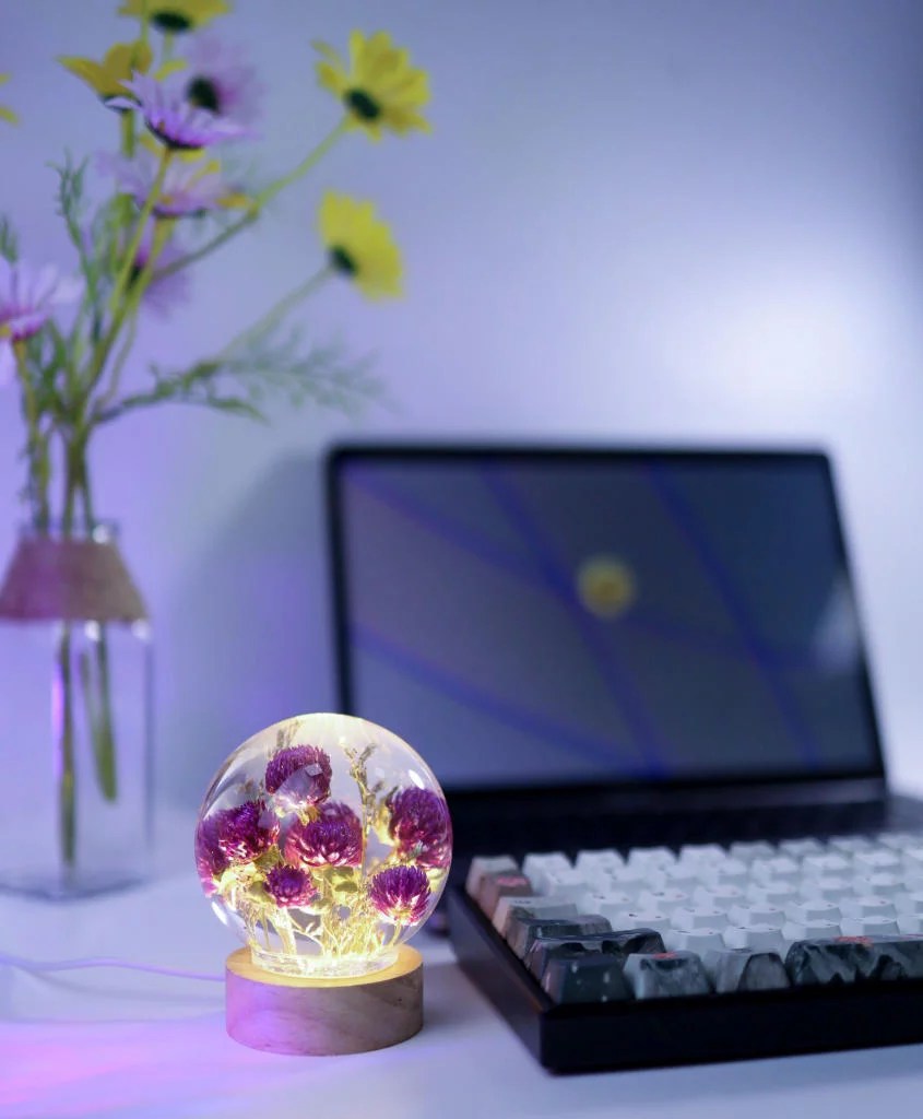 Globe Amaranth Flower Night Lamp - Hirosart HR1303