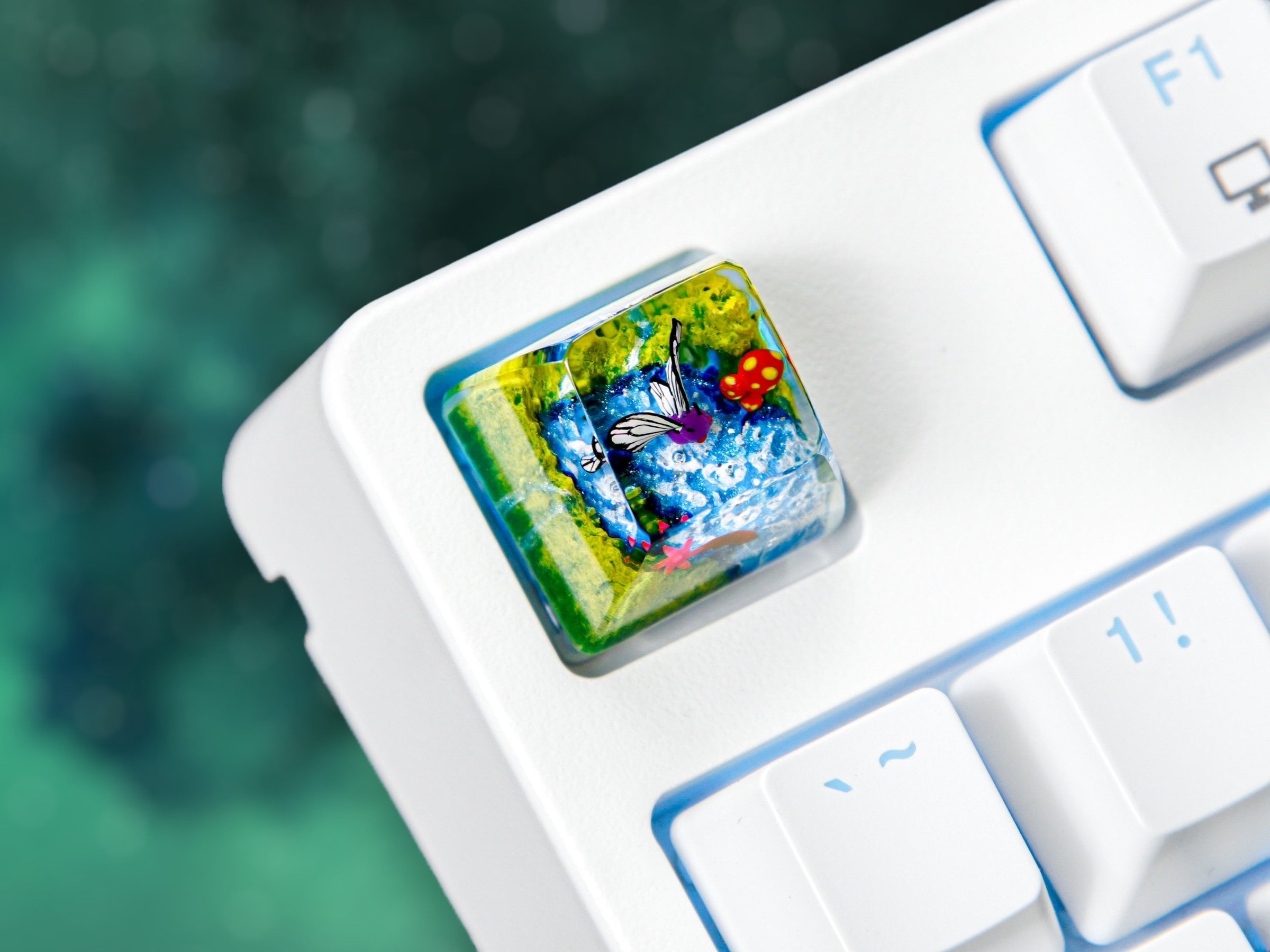 Butterfree Keycap, Pokemon Keycap, Artisan Keycap, Keycap For Cherry MX Switches Mechanical Keyboard, Gift for Him