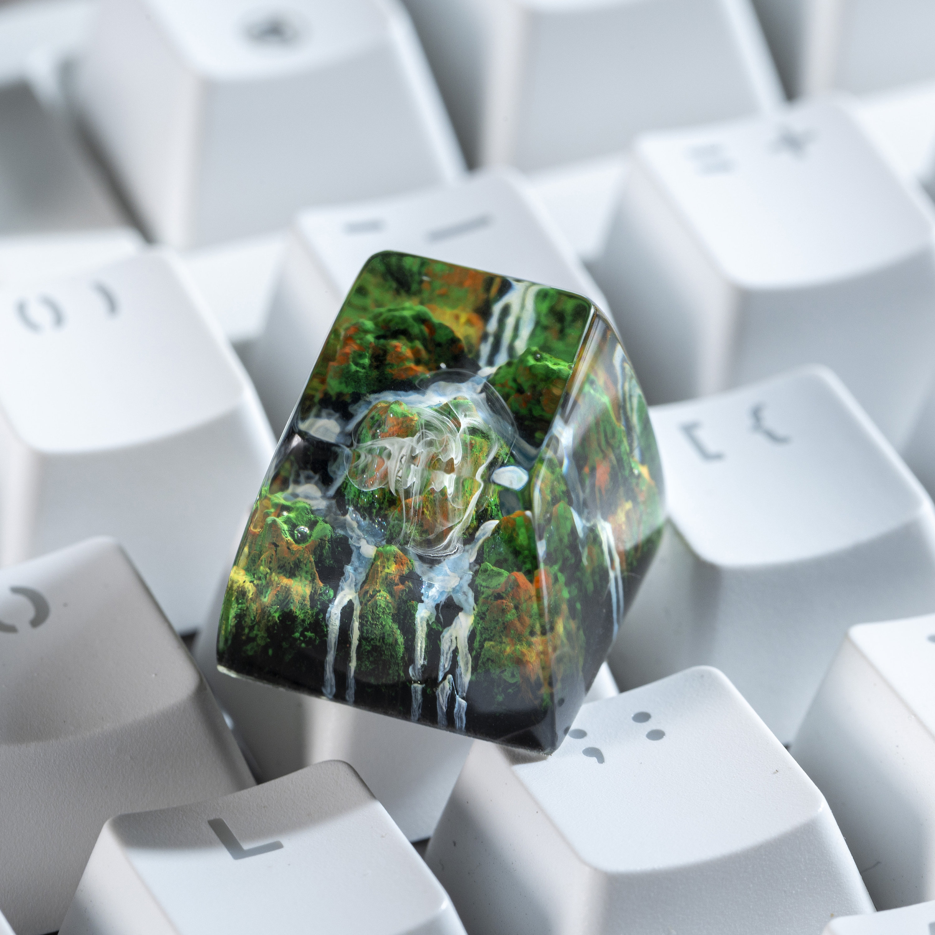 Fantasy Forest Keycap, Landscape Keycap, Keycap for Cherry MX Switches Keyboard, Handmade Gift