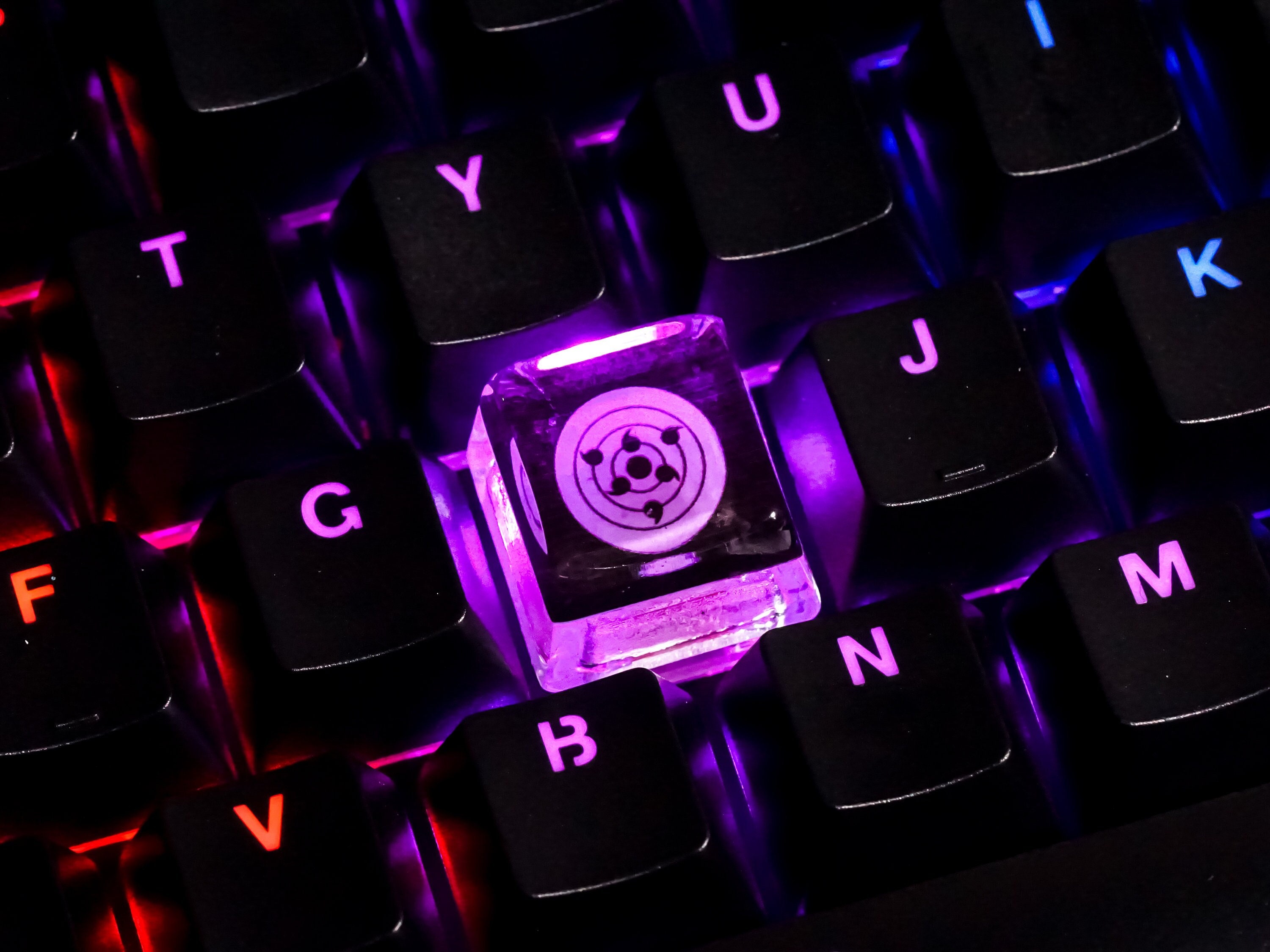 Custom Na.ru.to Keycap, Ninja Eye Keycap, Anime Keycap, Custom Keycap, Keycap for MX Cherry Switches Michanical Keyboard, Handmade Gift