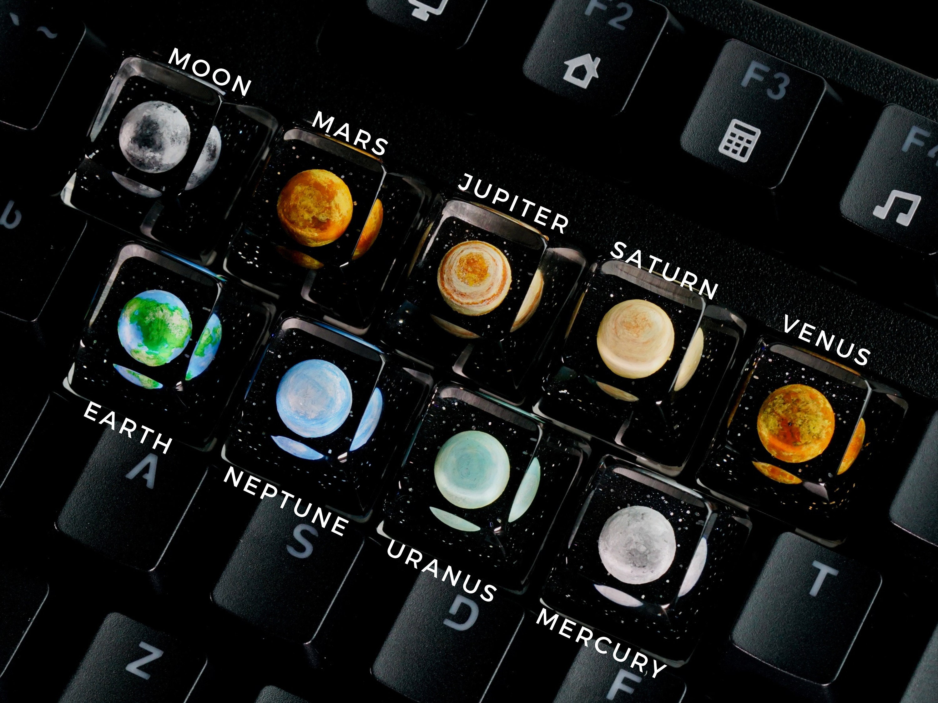Jupiter Keycap, Planet Keycap, Artisan Keycap, Solar System Keycap, Universe Keycap, Keycap for  MX Cherry Keyboard, Handmade Gift